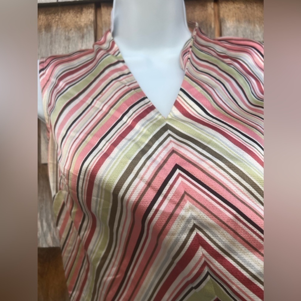 Talbots Women's Size 4 Silk Striped Sleeveless Top - Picture 2 of 7